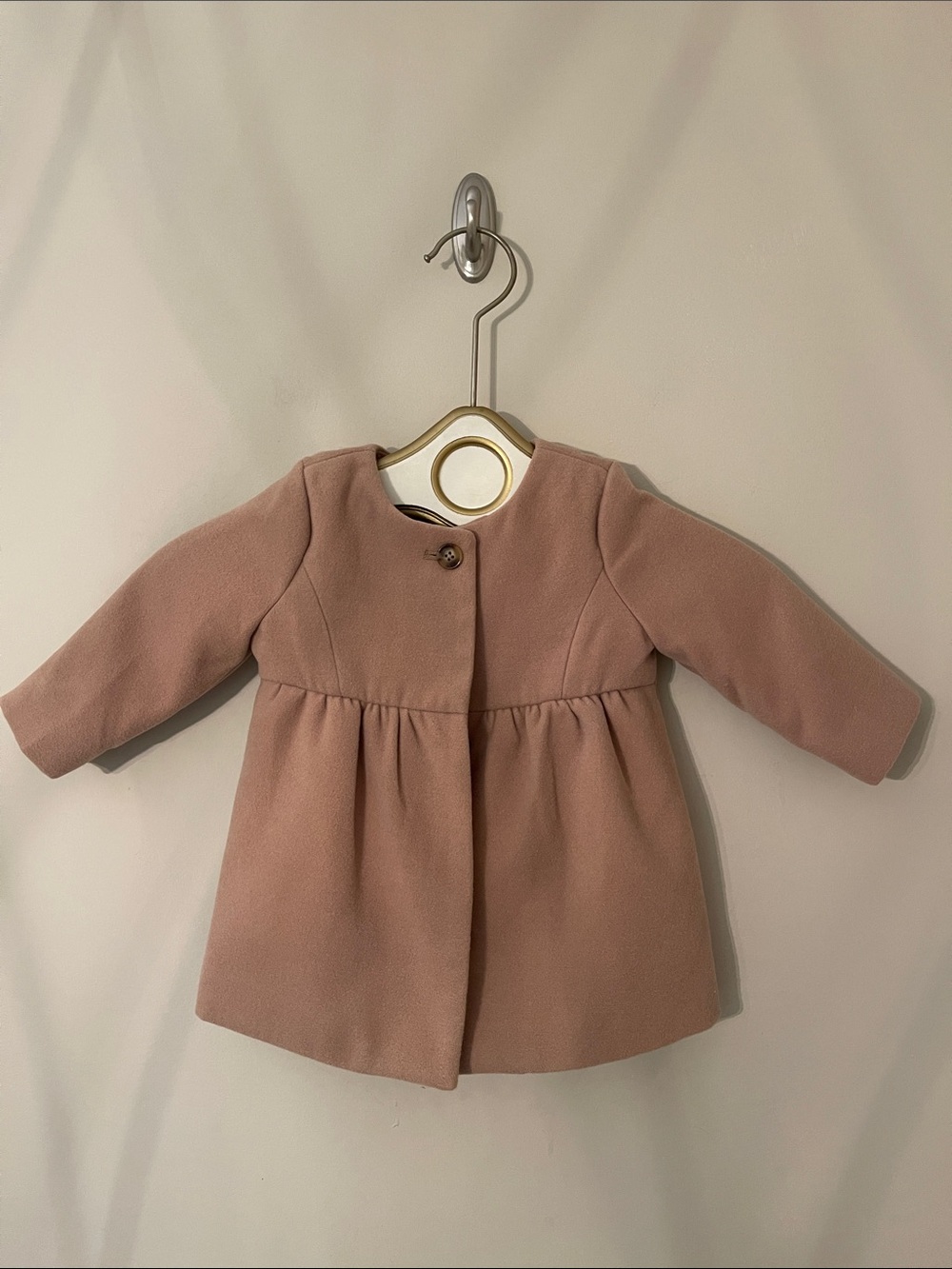 NWT Baby Gap Faux Wool Swing Coat / Peacoat - Tan - Size 12-18 Months